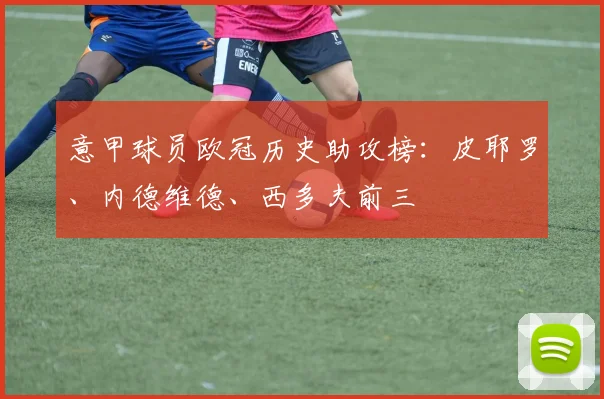 意甲球员欧冠历史助攻榜：皮耶罗、内德维德、西多夫前三